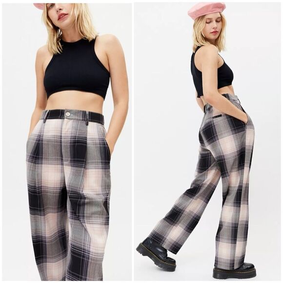 NWT Urban Outfitters UO Plaid Helena Trouser Pants Size S - Picture 1 of 12